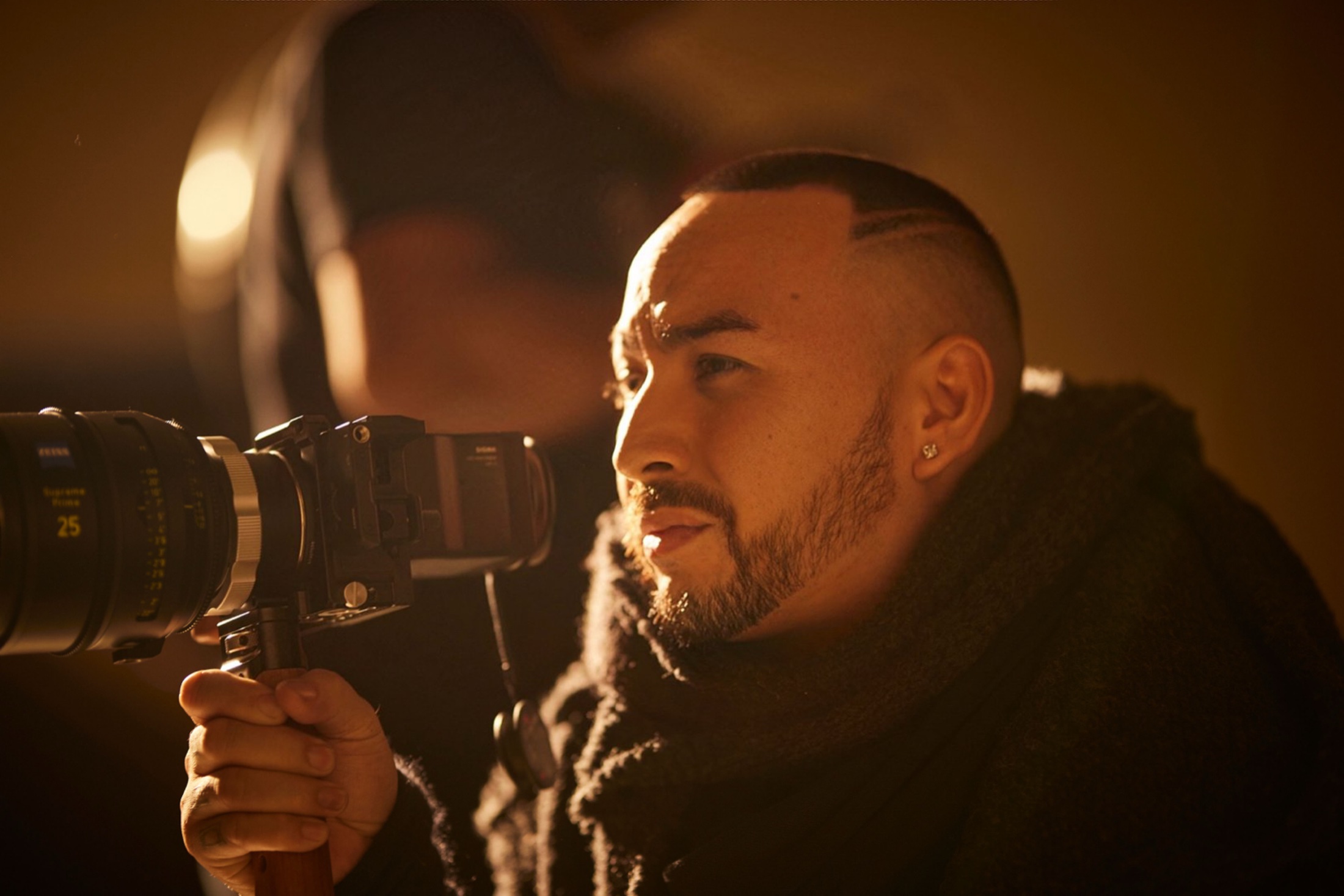 Mike Ho directing on a cinematic set