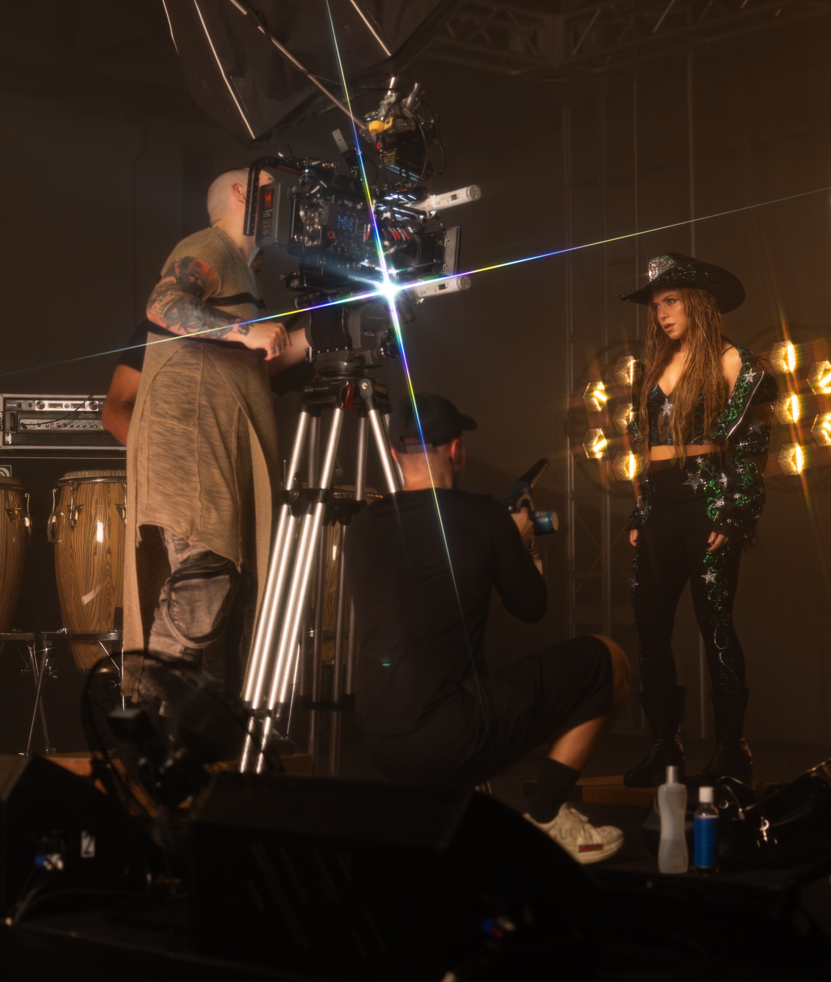 Mike Ho directing a global recording artist on set